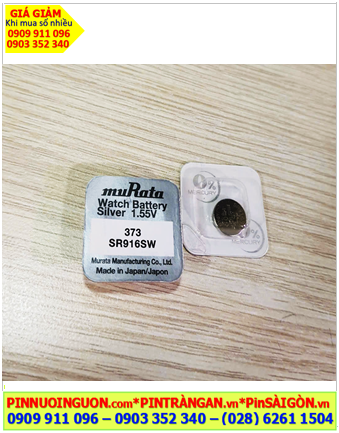 MuRata SR916SW _Pin 373; Pin đồng hồ 1.55v Silver Oxide MuRata SR916SW _Pin 373